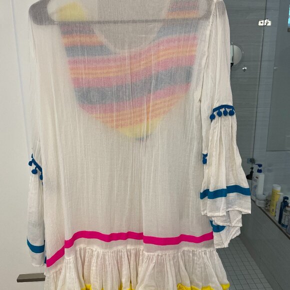 Express Beach Coverup with Pom Poms - Picture 2 of 3